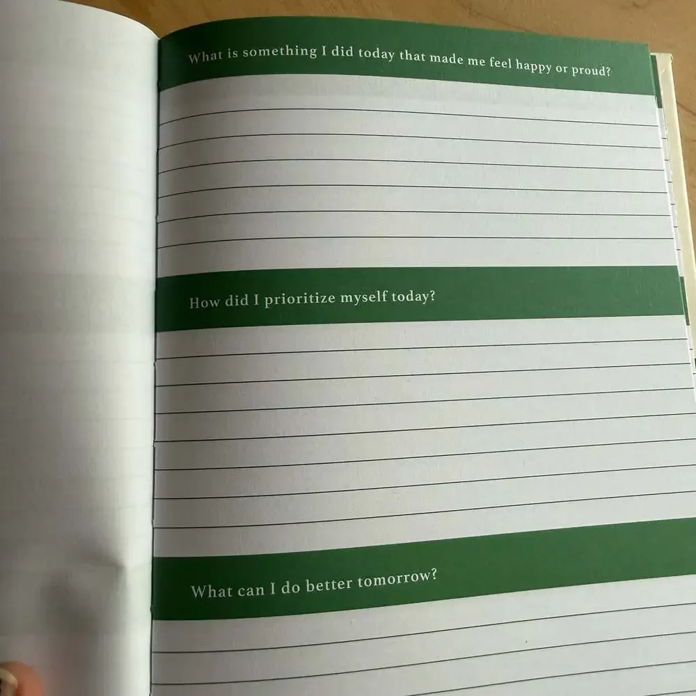 Always Growing A Wellness Journal Hardcover Green Pink Gingham